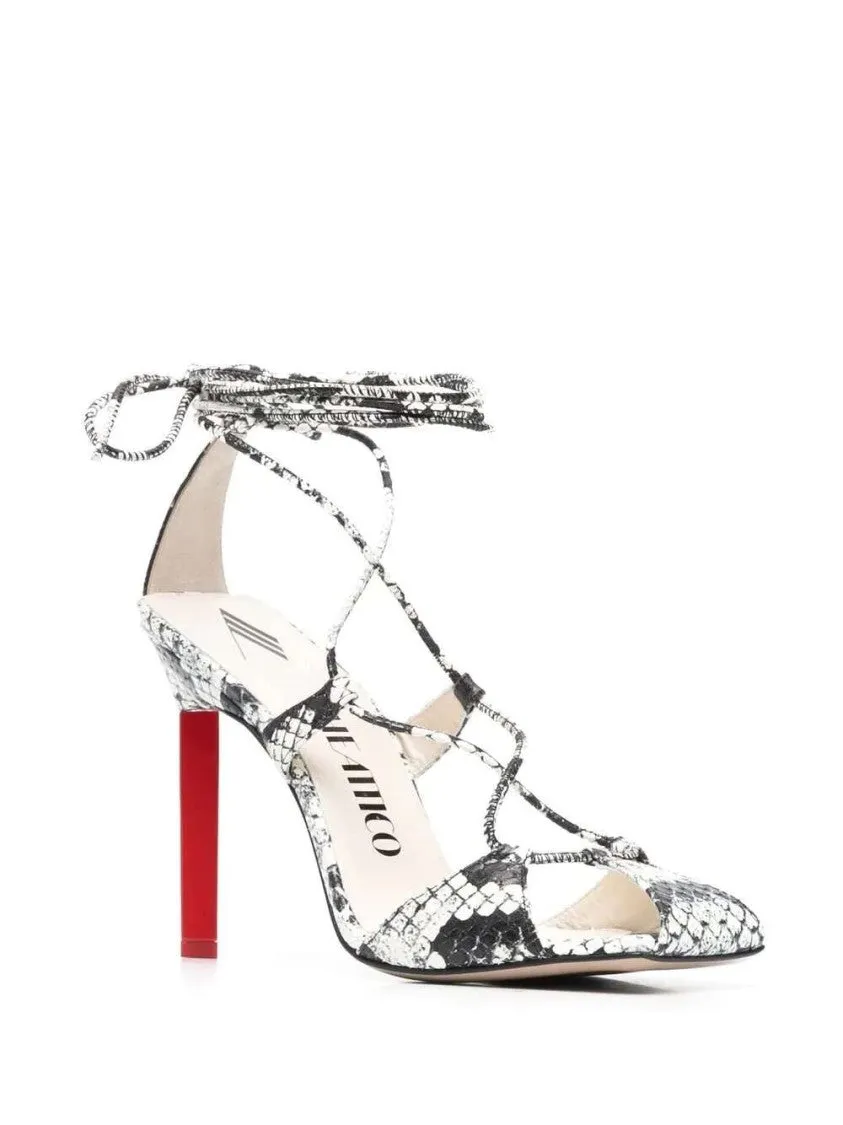 Adele 105Mm Snakeskin-Print Sandals