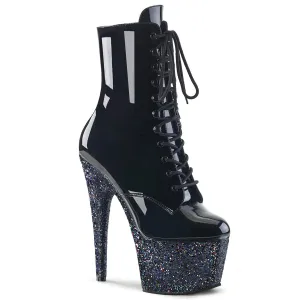 ADORE-1020LG Black Patent/Black Multi Glitter