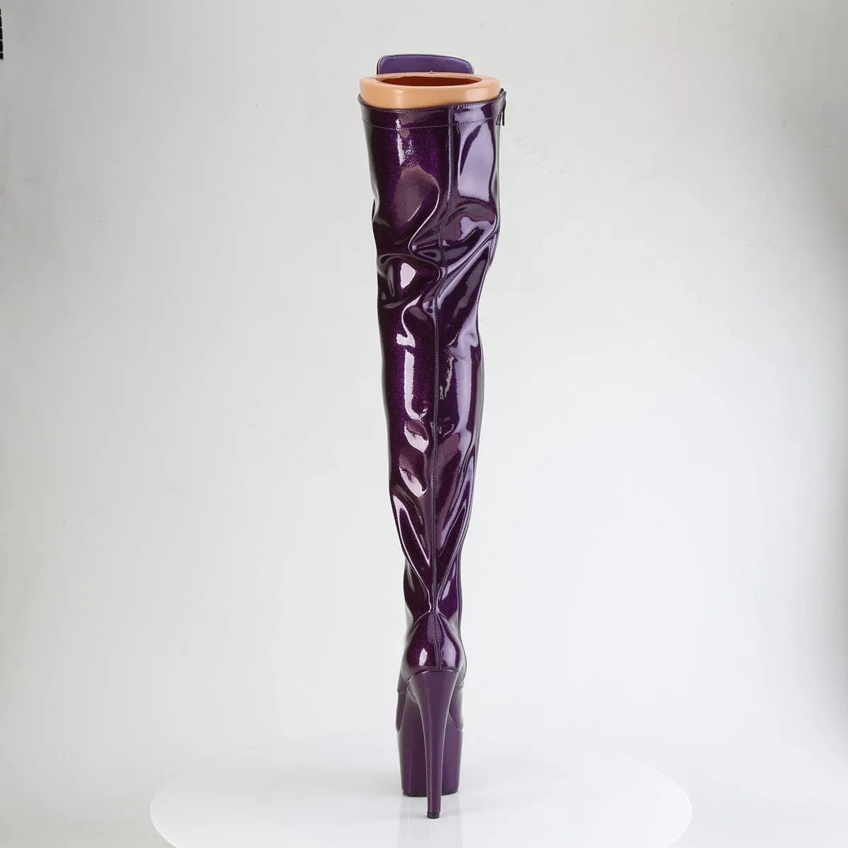 ADORE-3020GP Purple Glitter Pat Thigh Boots