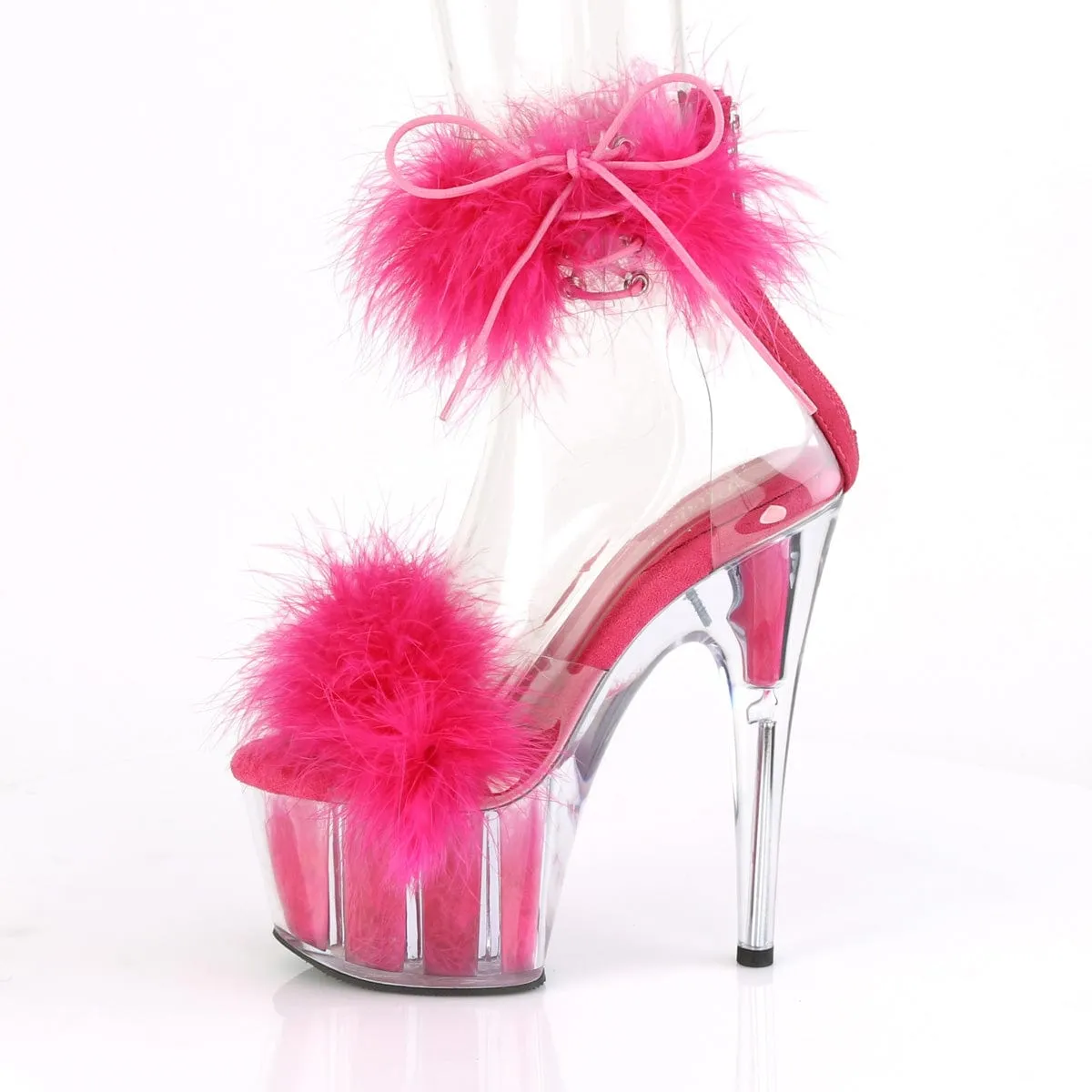 ADORE-724F Clear-Hot Pink Fur/Hot Pink Fur