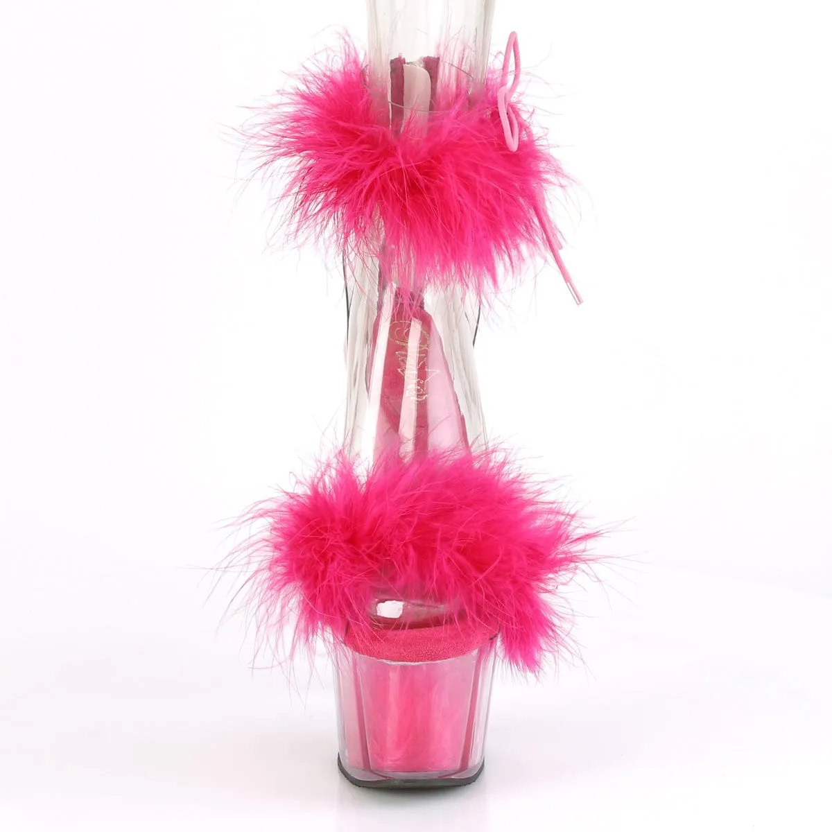 ADORE-724F Clear-Hot Pink Fur/Hot Pink Fur
