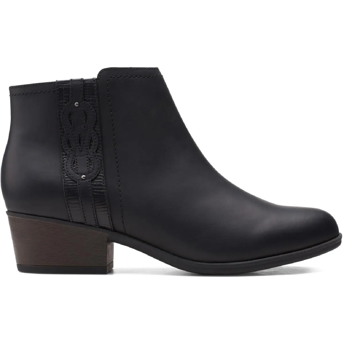 Adreena Lilac Womens Leather Block Heel Ankle Boots