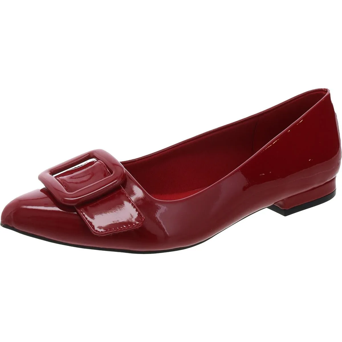 AKKALEA Womens Patent Padded Insole Ballet Flats