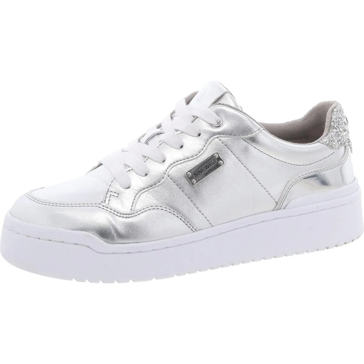 Aleno Womens Glitter Faux Leather Casual And Fashion Sneakers