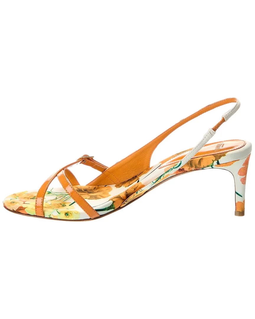Alexandre Birman Maia 60 Canvas & Leather Slingback Sandal