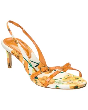 Alexandre Birman Maia 60 Canvas & Leather Slingback Sandal