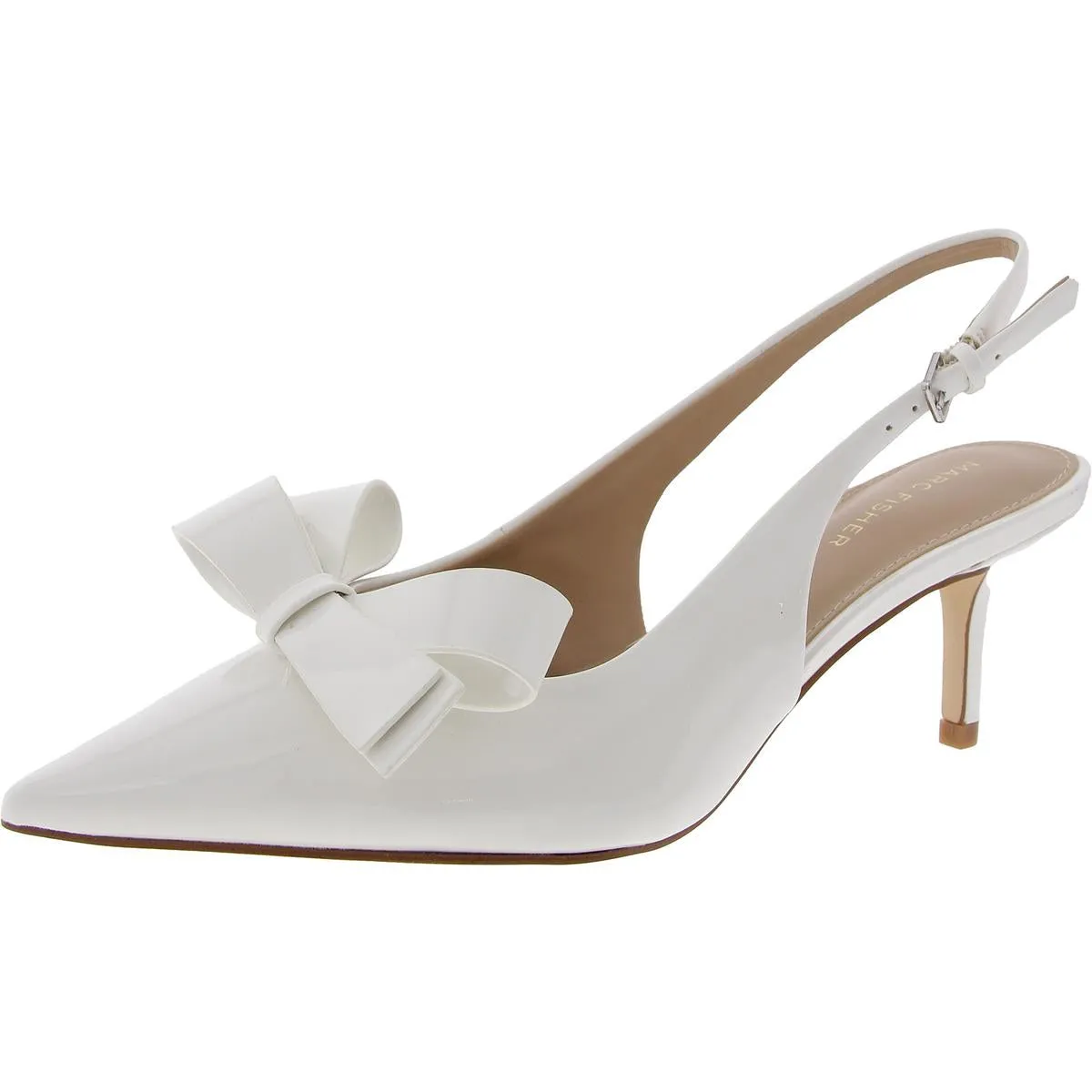 Allon Womens Patent Adjustable Slingback Heels