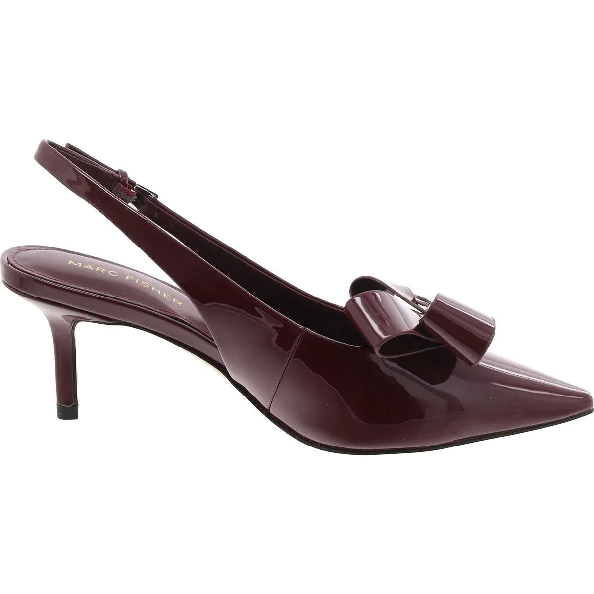 Allon Womens Patent Adjustable Slingback Heels