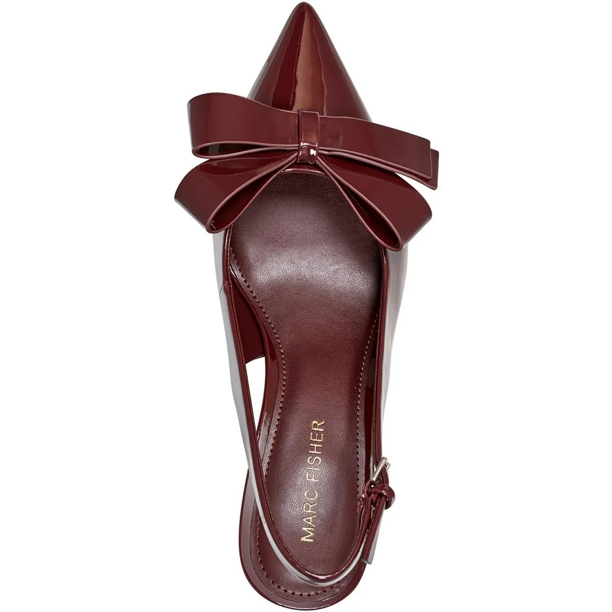 Allon Womens Patent Adjustable Slingback Heels