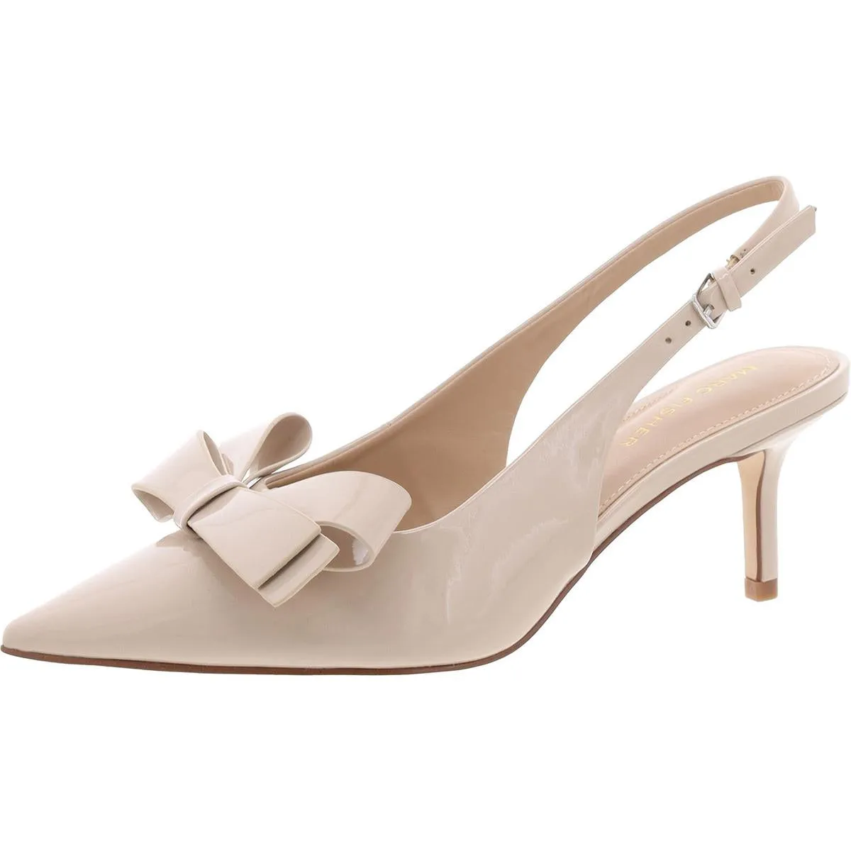 Allon Womens Patent Adjustable Slingback Heels