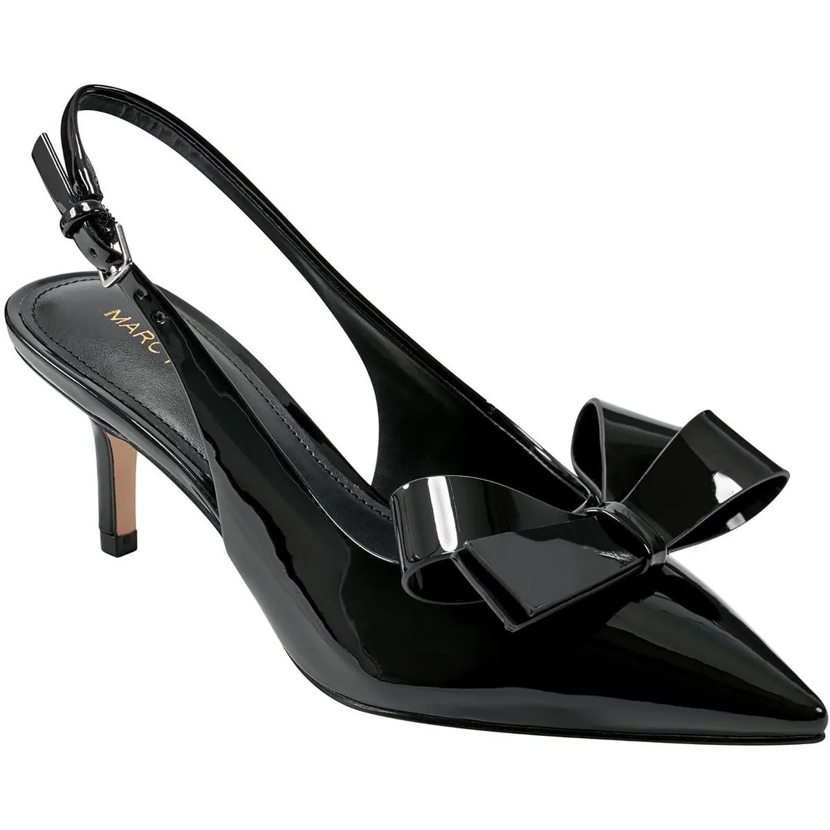 Allon Womens Patent Adjustable Slingback Heels