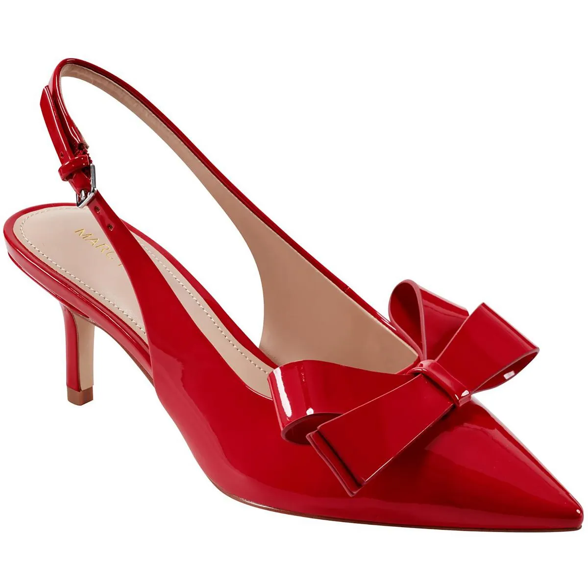 Allon Womens Patent Adjustable Slingback Heels