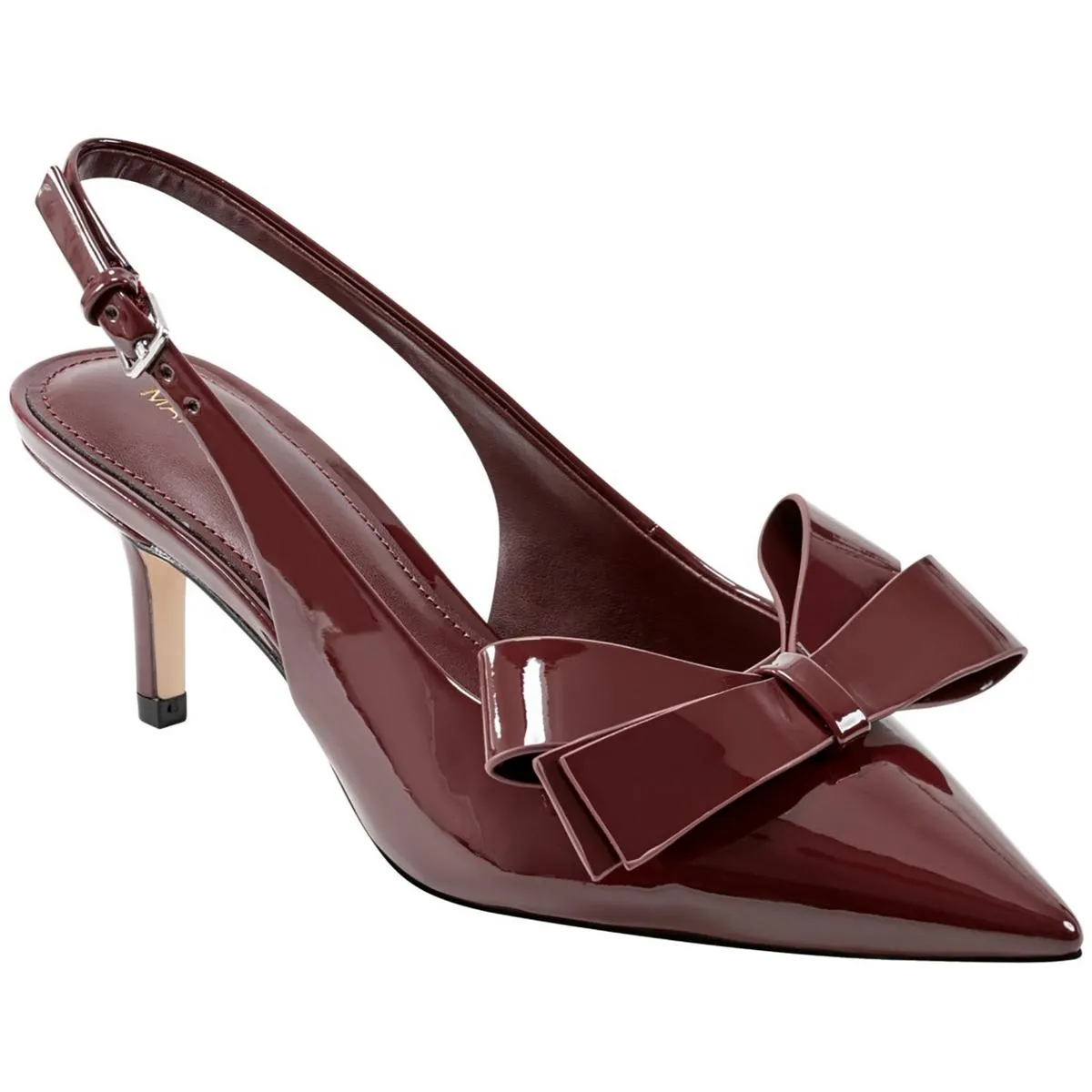 Allon Womens Patent Adjustable Slingback Heels