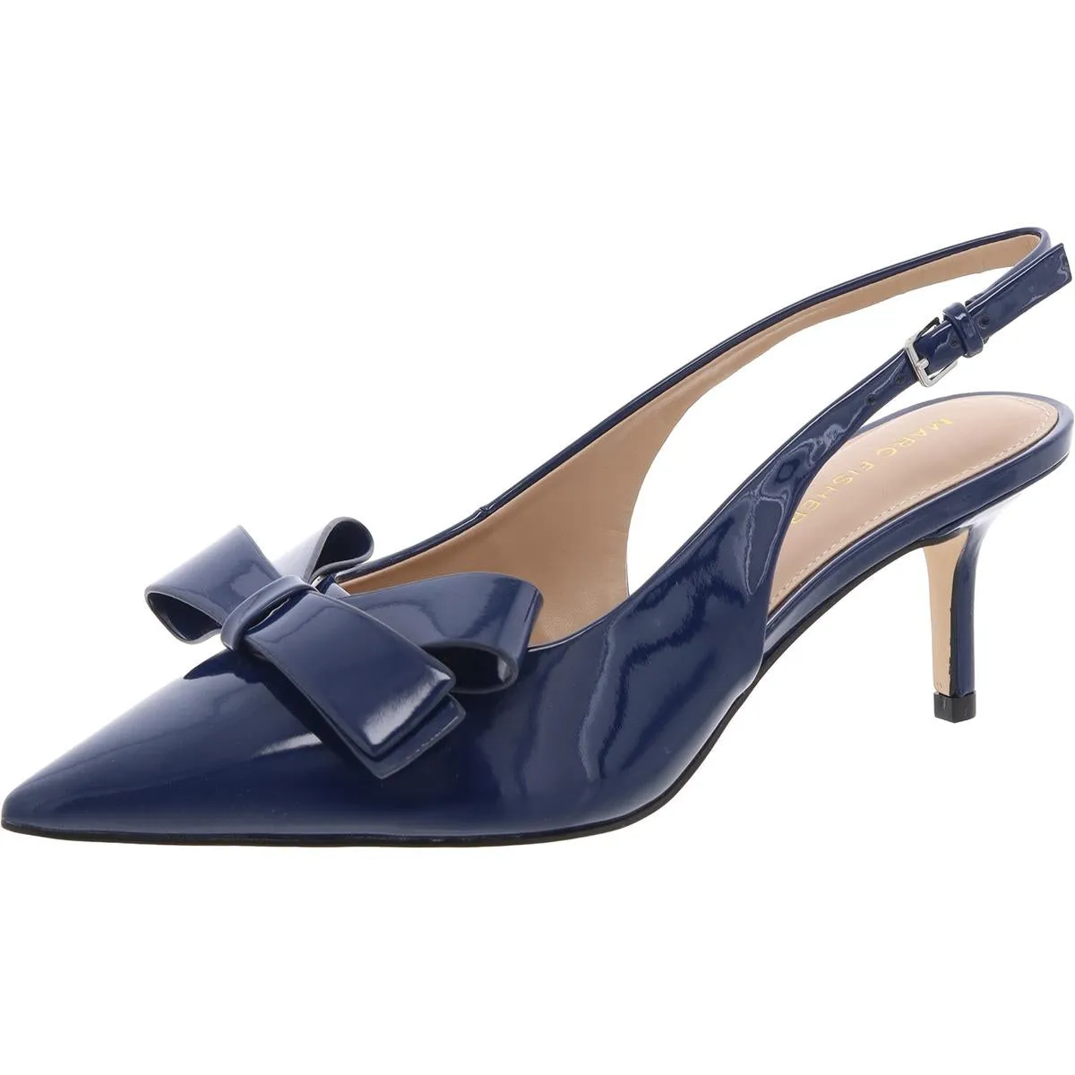 Allon Womens Patent Adjustable Slingback Heels