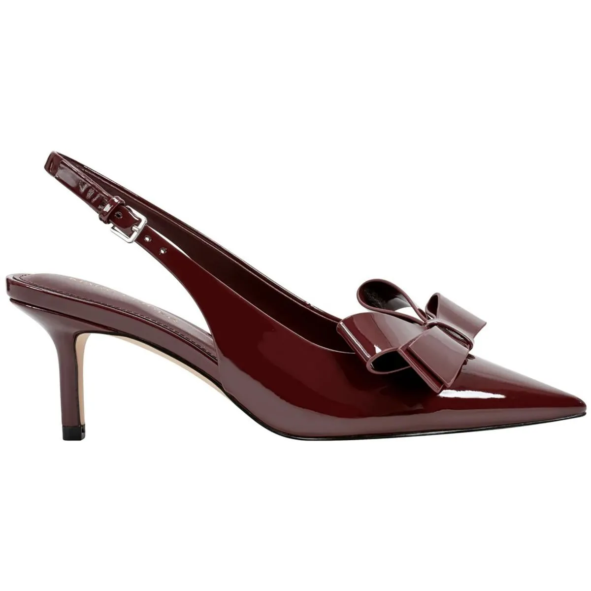 Allon Womens Patent Adjustable Slingback Heels