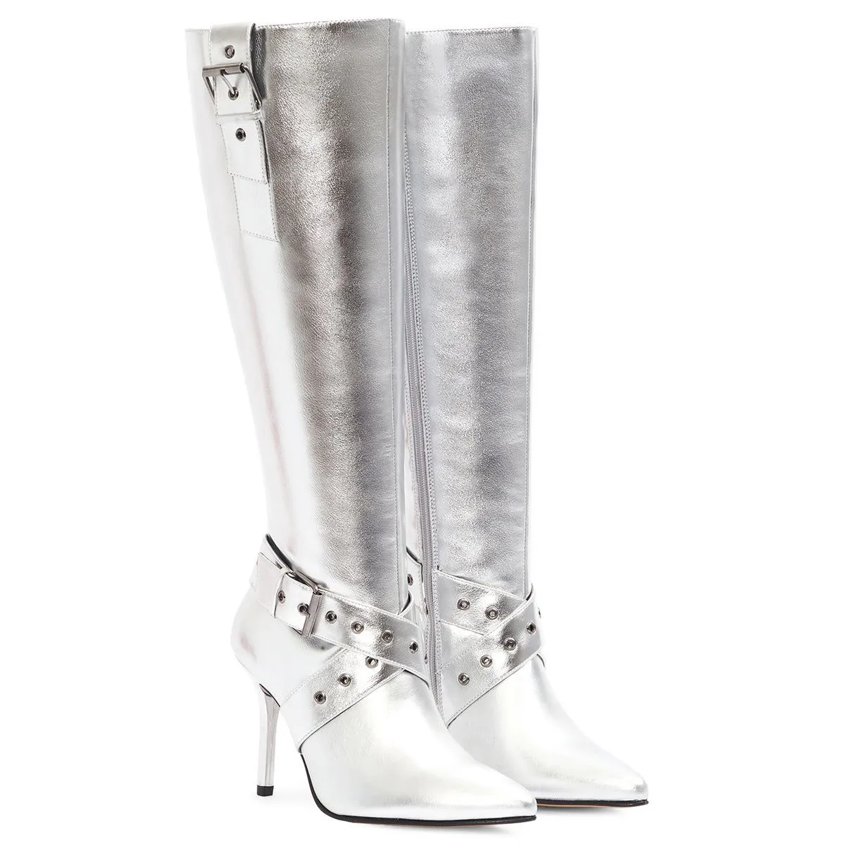 Andrea Knee High Boots With Stiletto Heel