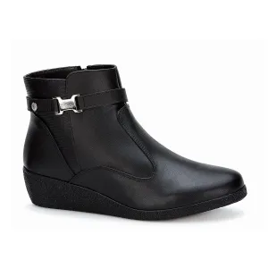 Andrea Wedge Leather Booties