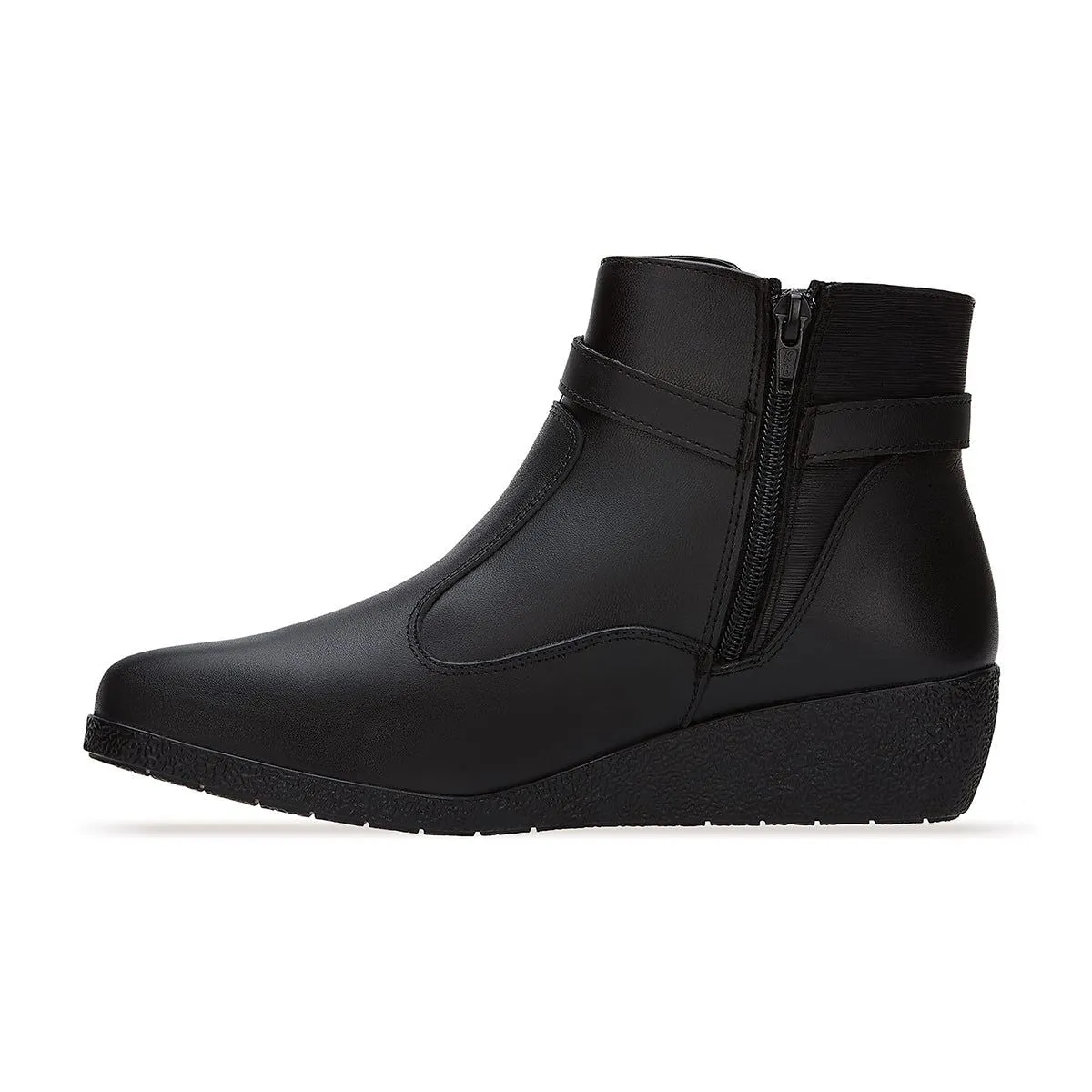 Andrea Wedge Leather Booties