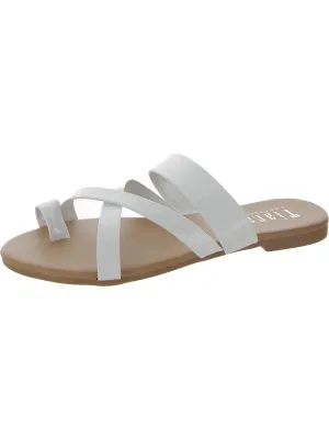 Angeles 03 Womens Patent Toe Loop Slide Sandals