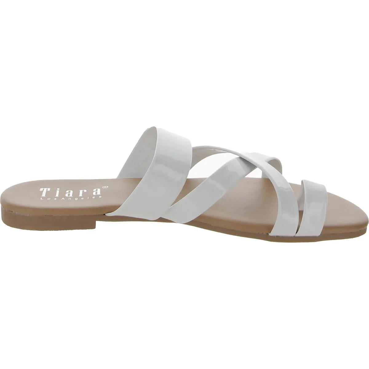 Angeles 03 Womens Patent Toe Loop Slide Sandals