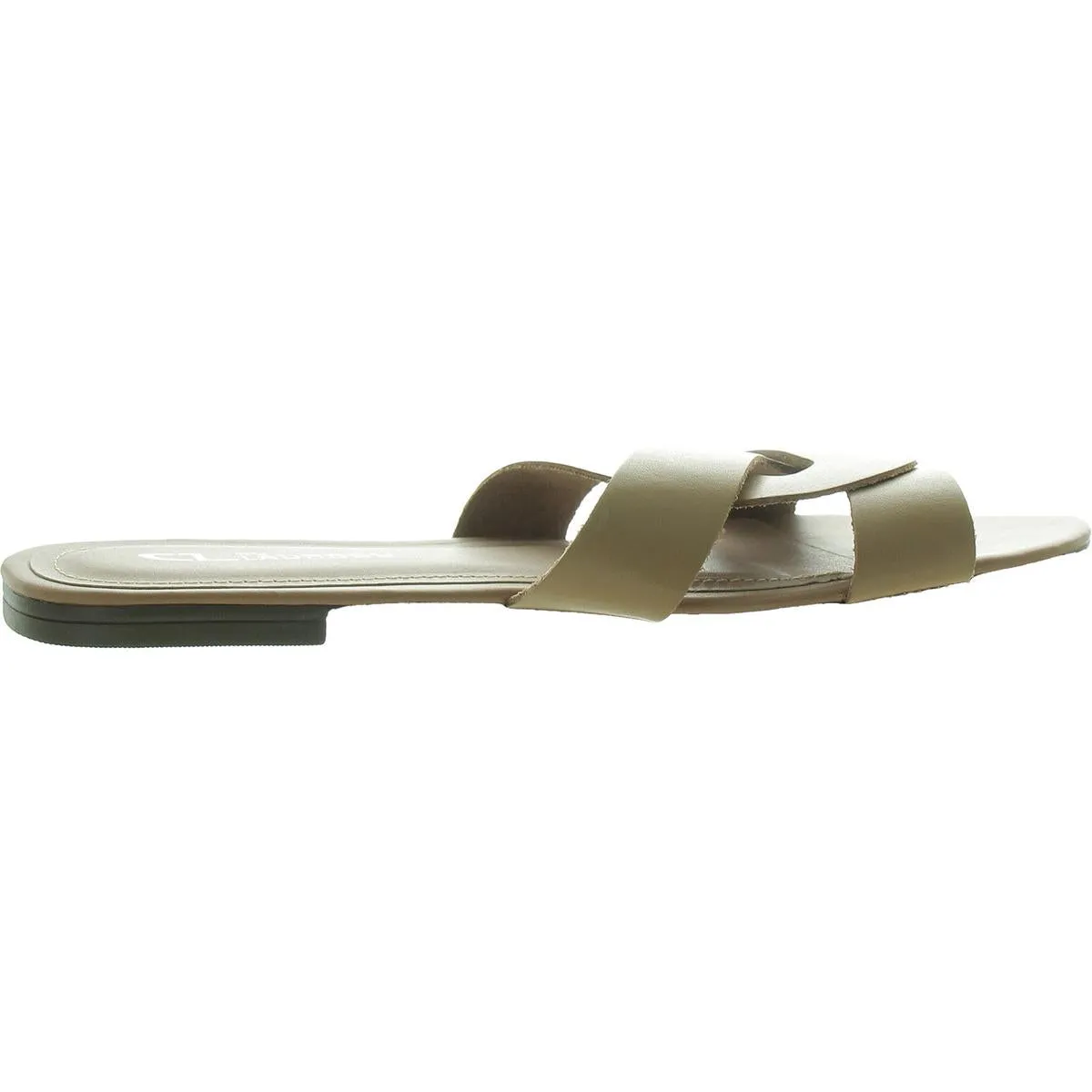 Anita Womens Solid Leather Slide Sandals