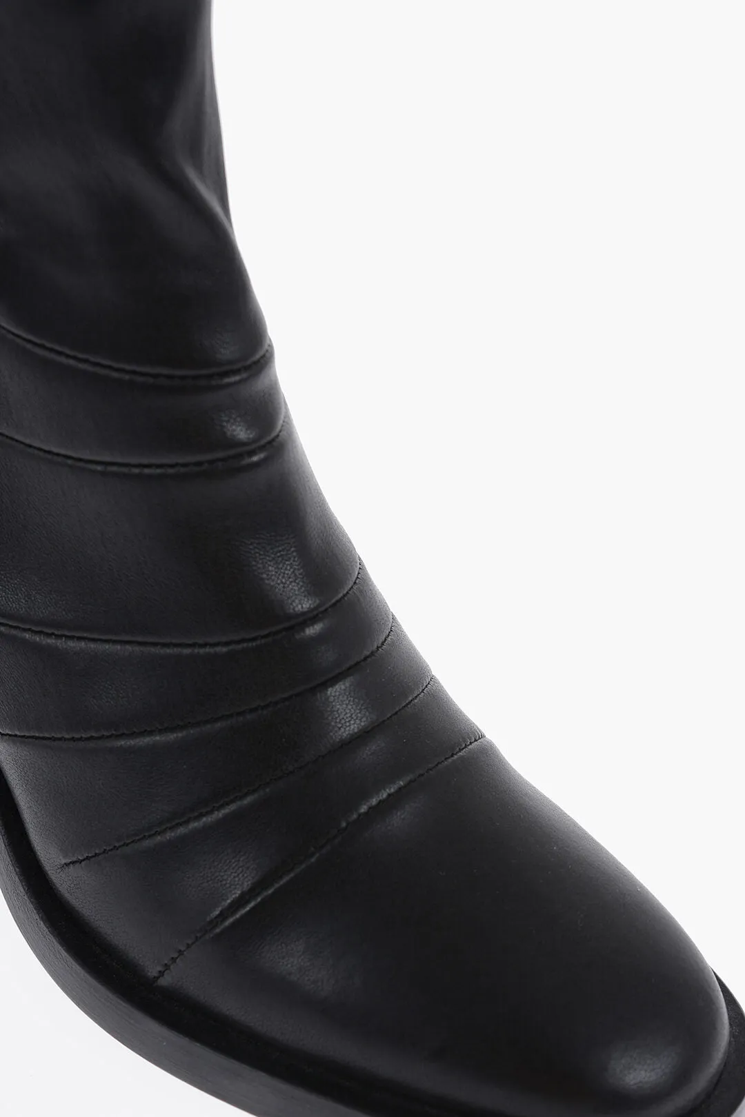 Ann Demeulemeester Leather Hedy Sock Boots With Embroderies 8Cm