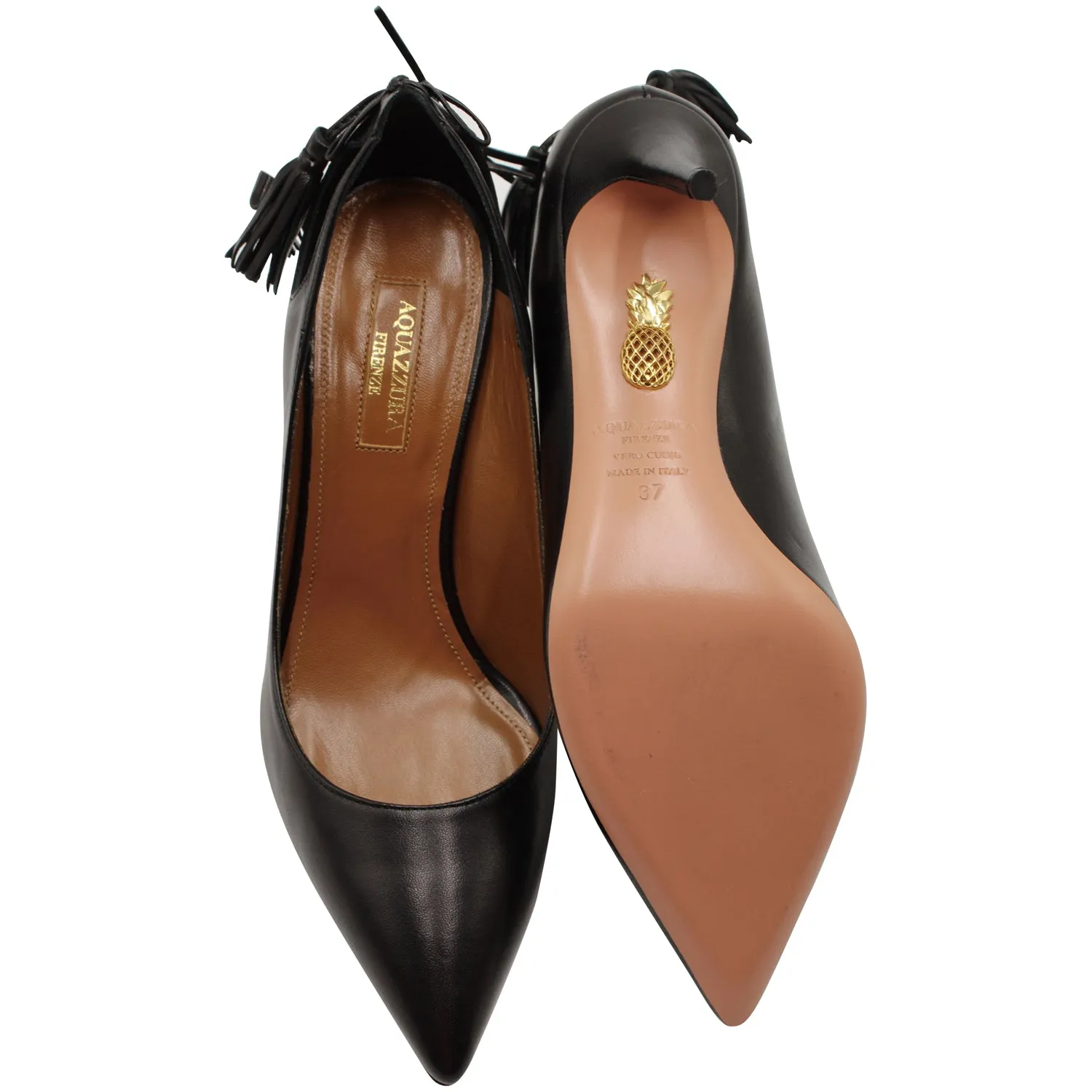 Aquazzura Forever Marilyn 85 Pumps in Black Leather