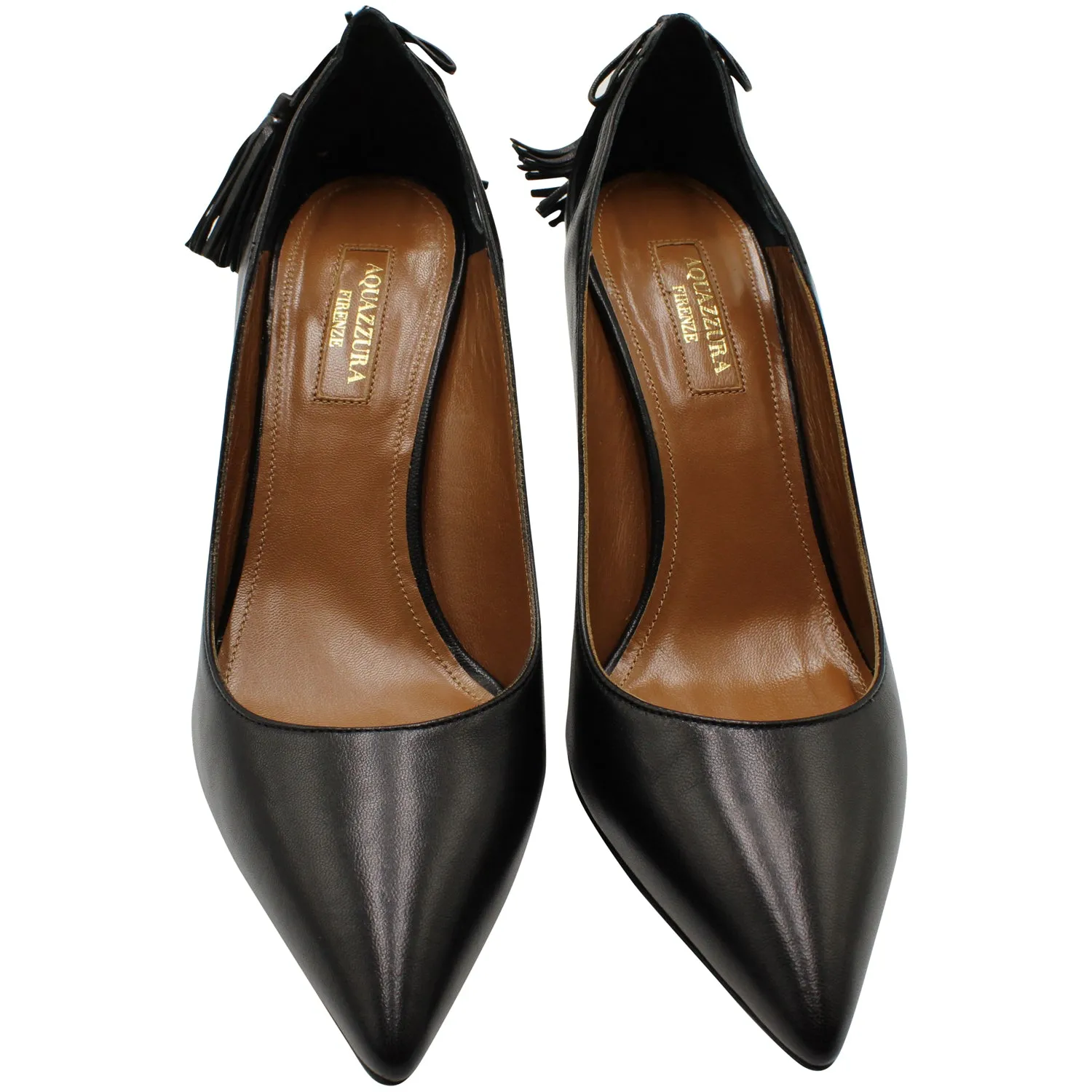Aquazzura Forever Marilyn 85 Pumps in Black Leather