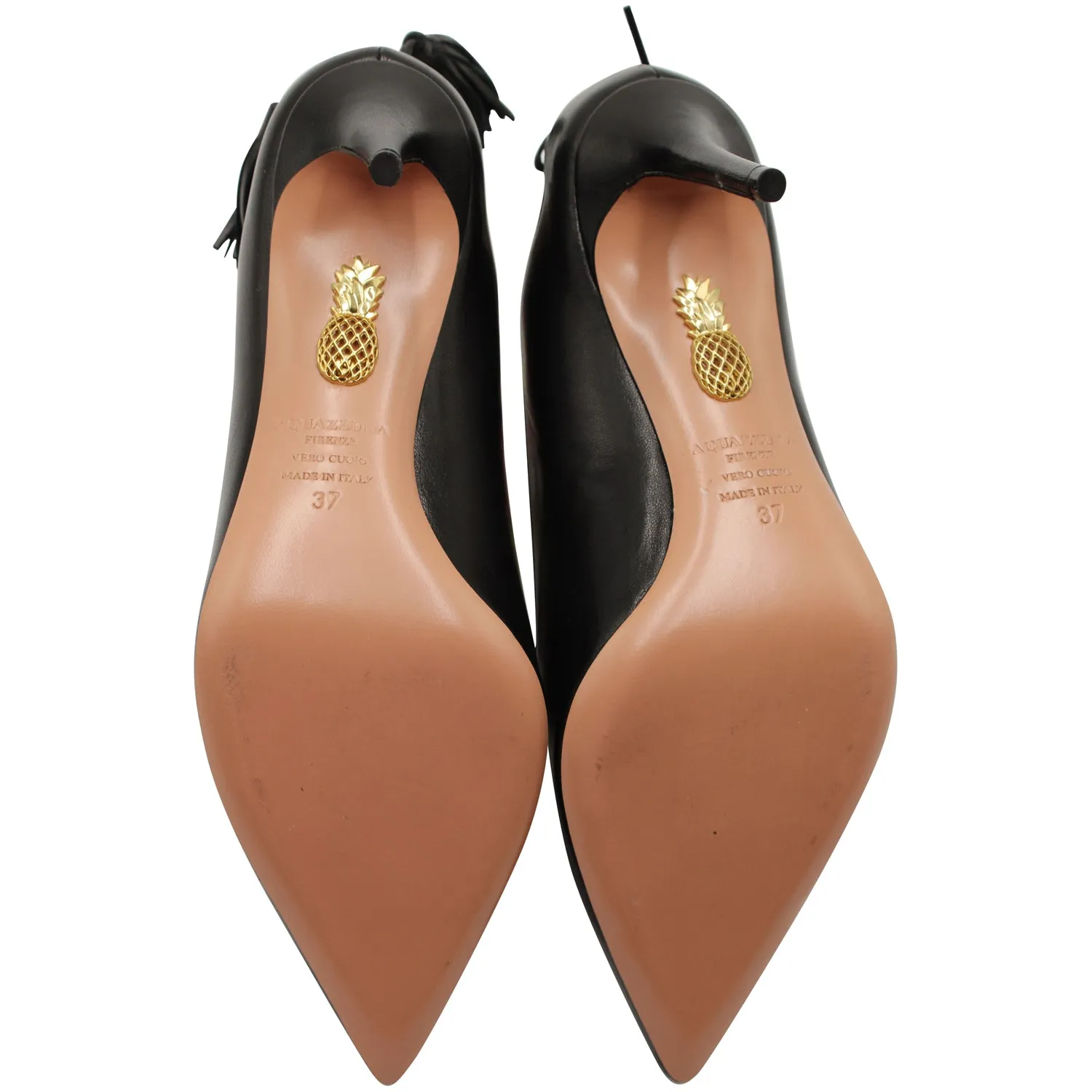 Aquazzura Forever Marilyn 85 Pumps in Black Leather