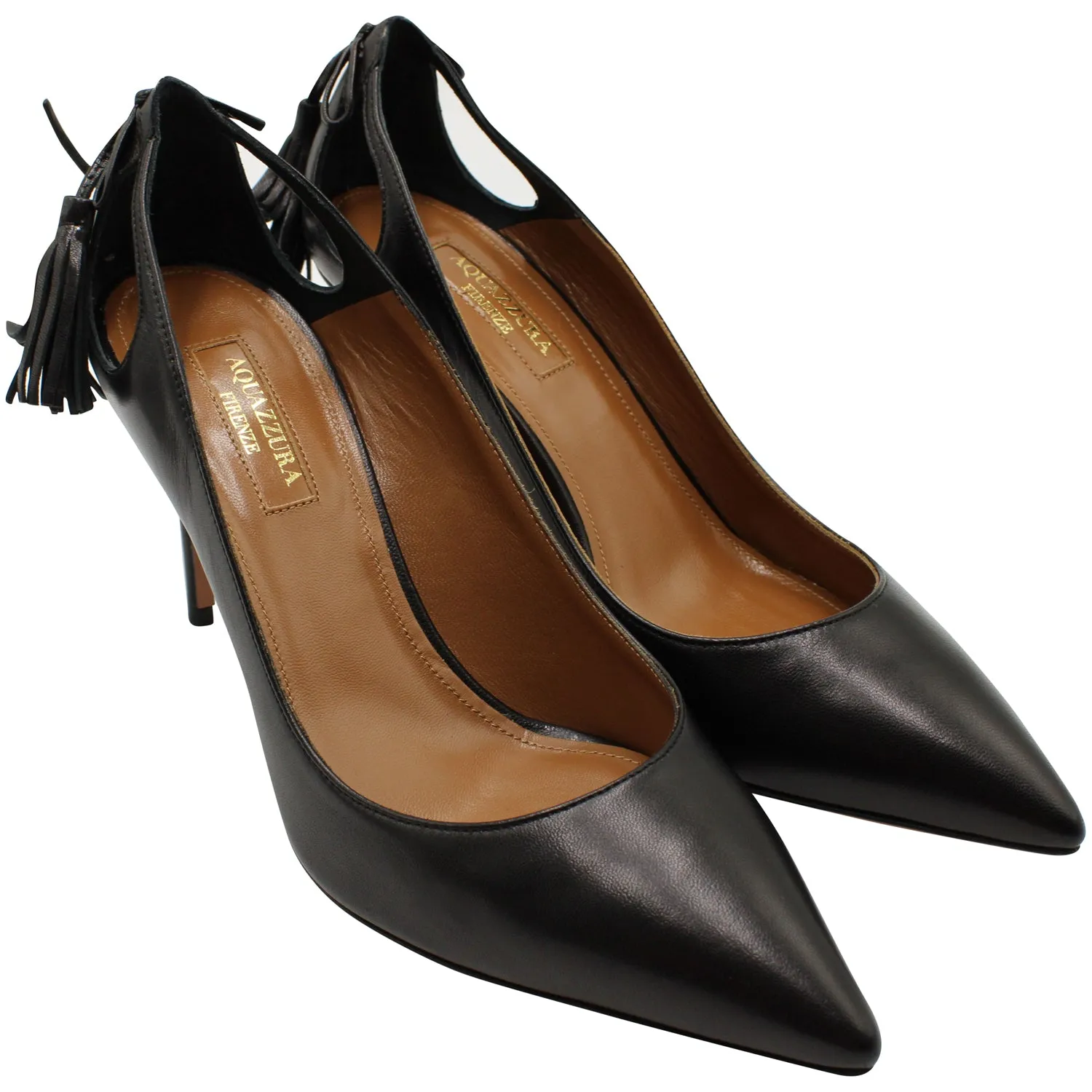 Aquazzura Forever Marilyn 85 Pumps in Black Leather