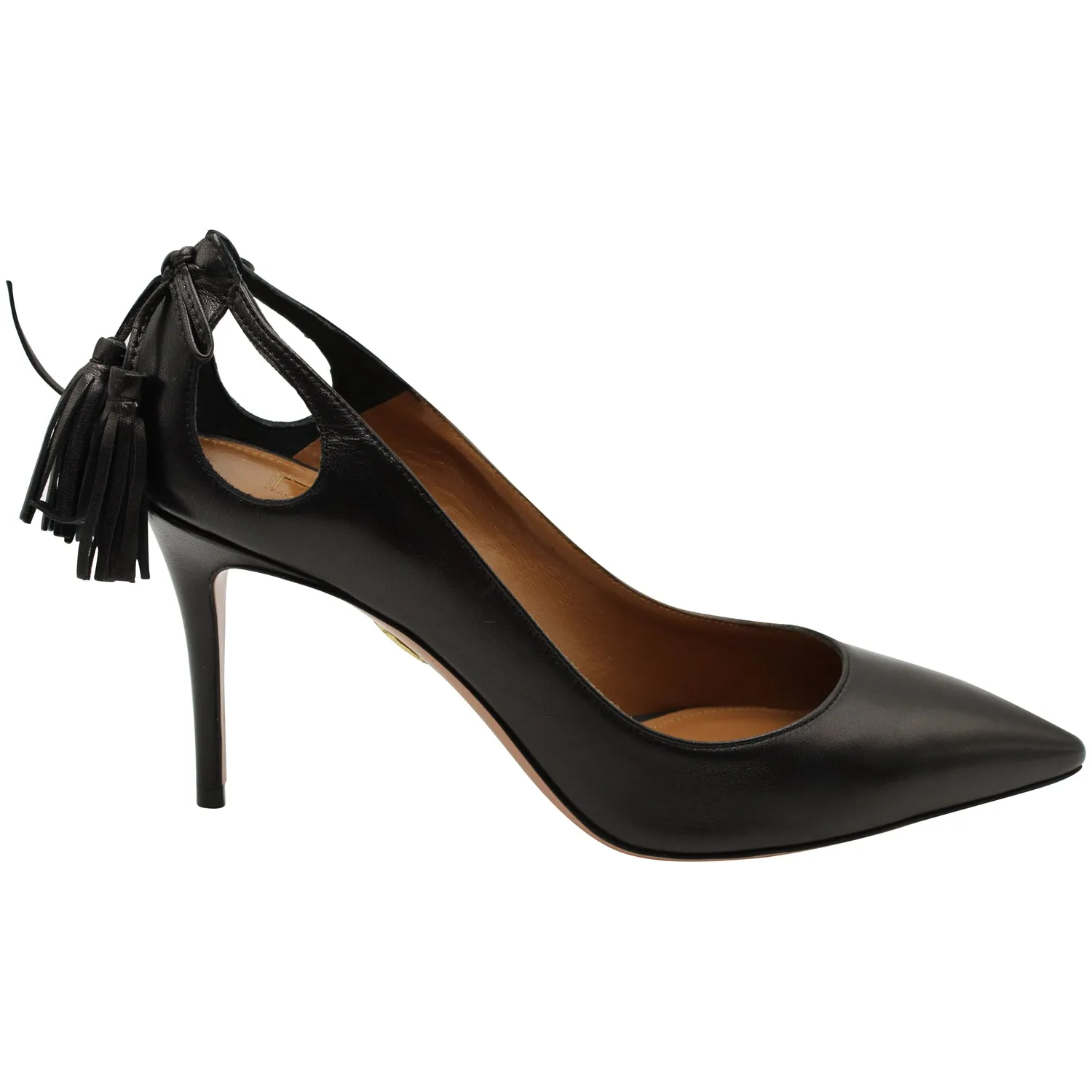 Aquazzura Forever Marilyn 85 Pumps in Black Leather