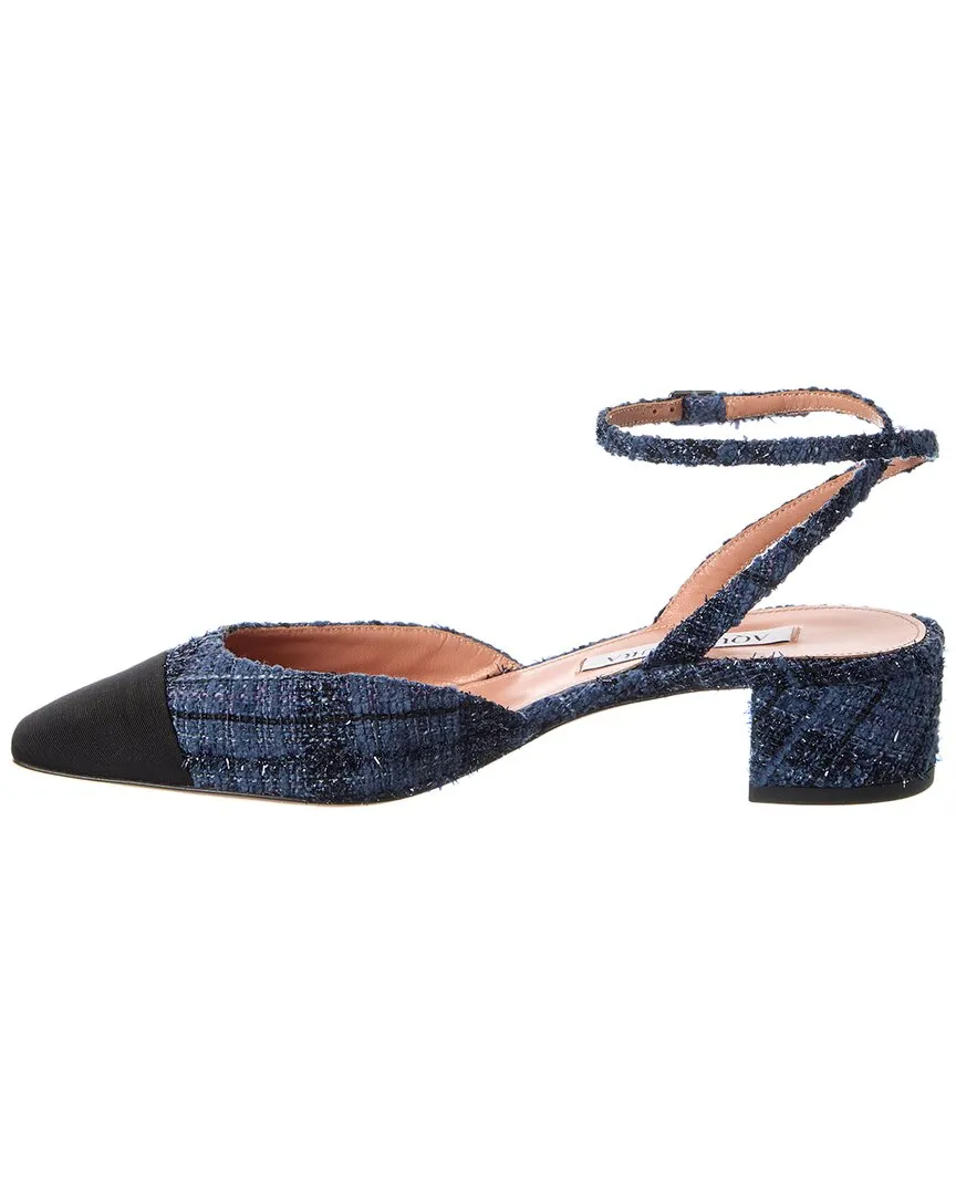 Aquazzura French Flirt 35 Tweed & Grosgrain Pump
