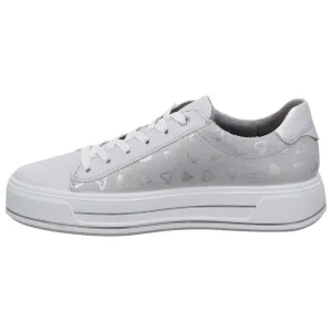Ara Carol Hearts Fog/Silver Metallic Leather Sneaker (Women's)