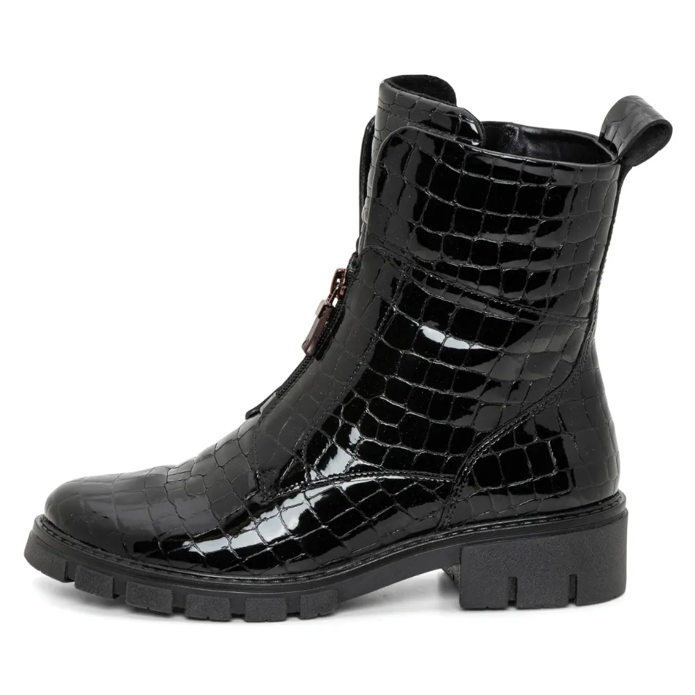 Ara Deon Black Croco Patent Leather Boot (Women's)