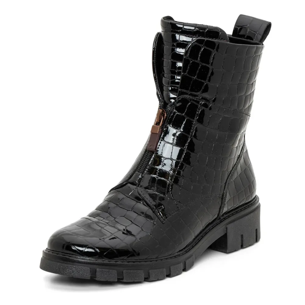 Ara Deon Black Croco Patent Leather Boot (Women's)