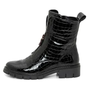 Ara Deon Black Croco Patent Leather Boot (Women's)