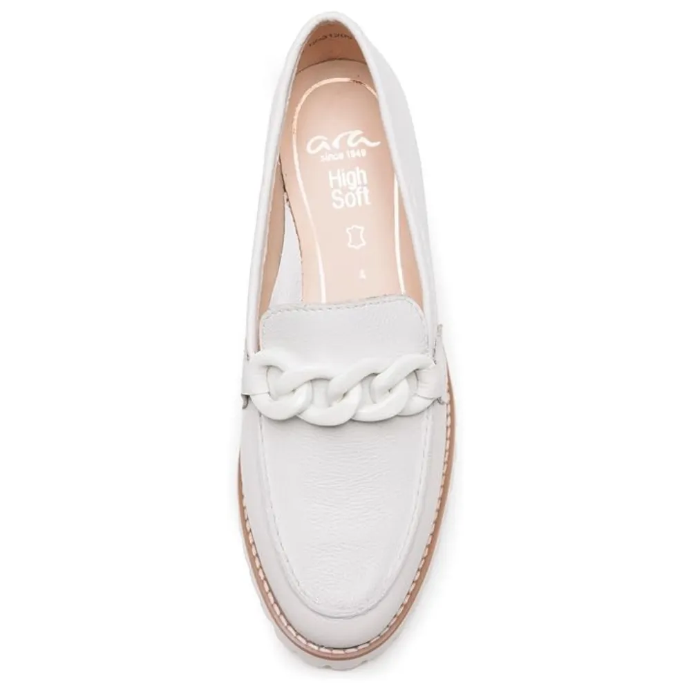 Ara Kiana Cream Leather Chain Loafer (Women's)