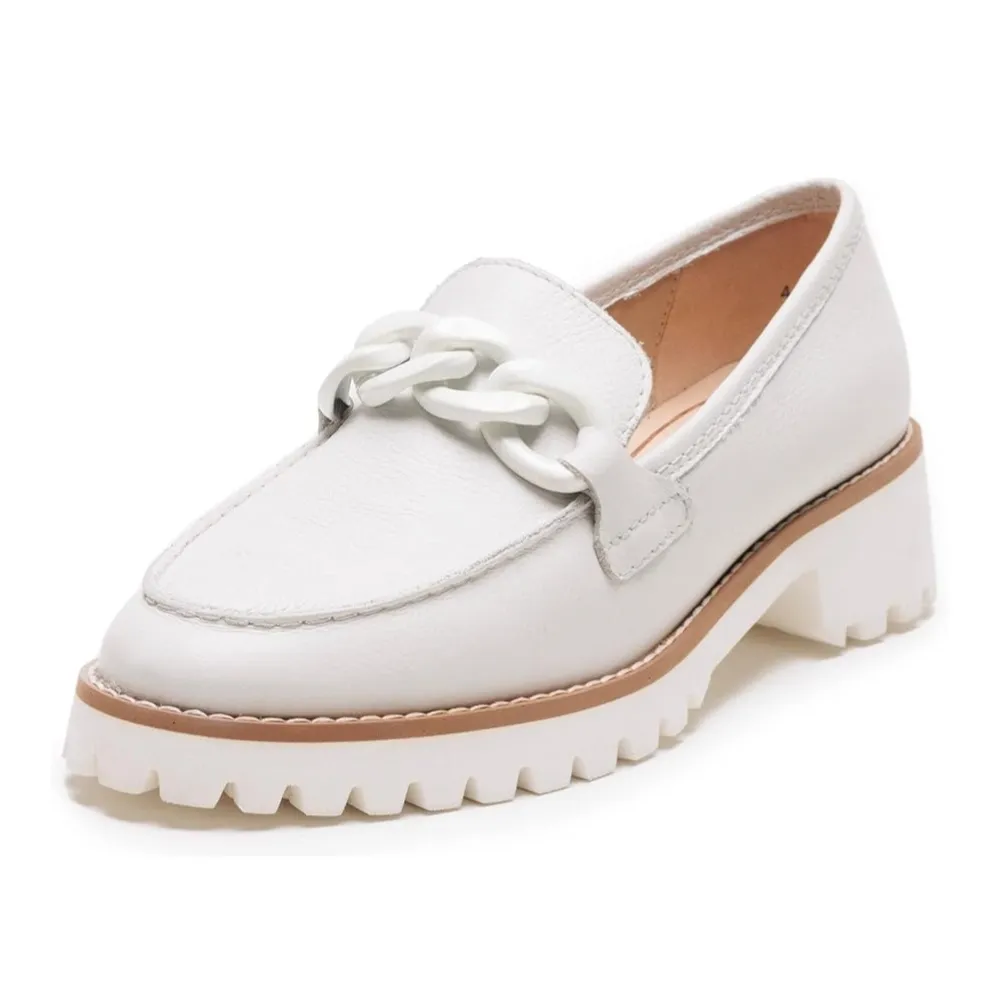 Ara Kiana Cream Leather Chain Loafer (Women's)
