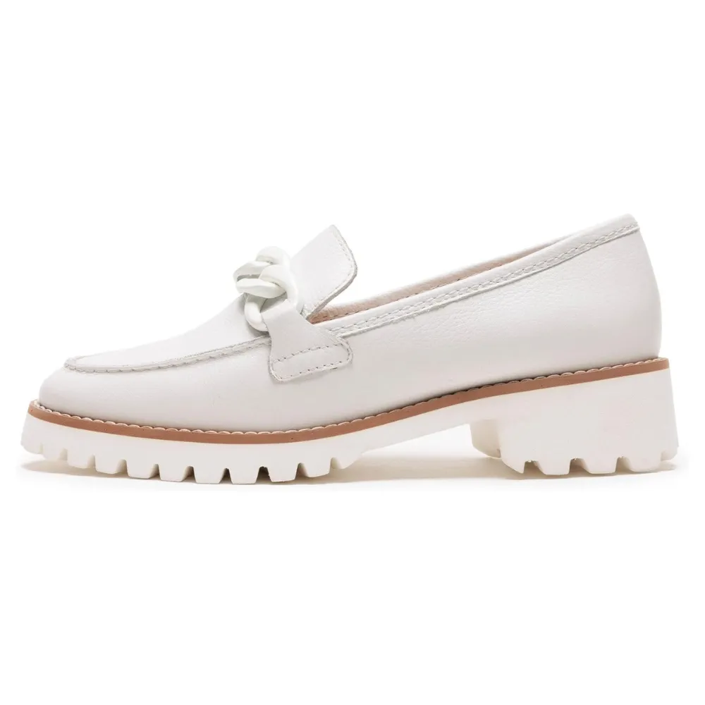 Ara Kiana Cream Leather Chain Loafer (Women's)