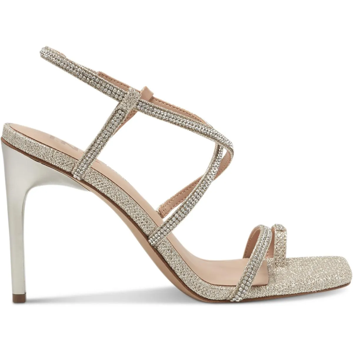Artif Womens Canvas Square Toe Heels