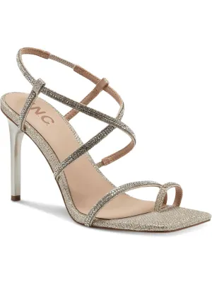 Artif Womens Canvas Square Toe Heels