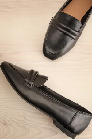 Auris Black | Faux Leather Loafers