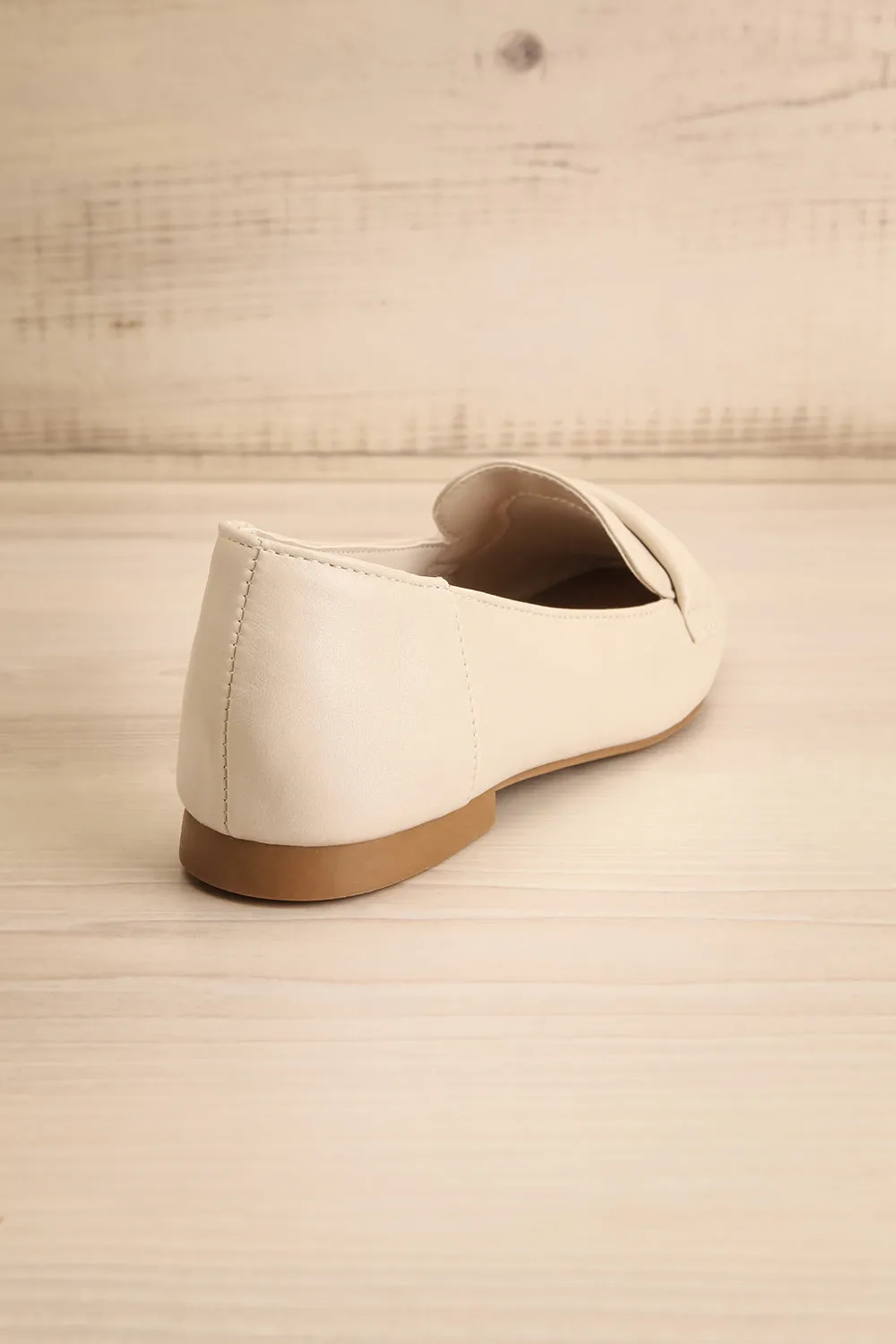 Auris Ivory | Faux Leather Loafers