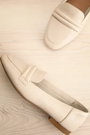 Auris Ivory | Faux Leather Loafers