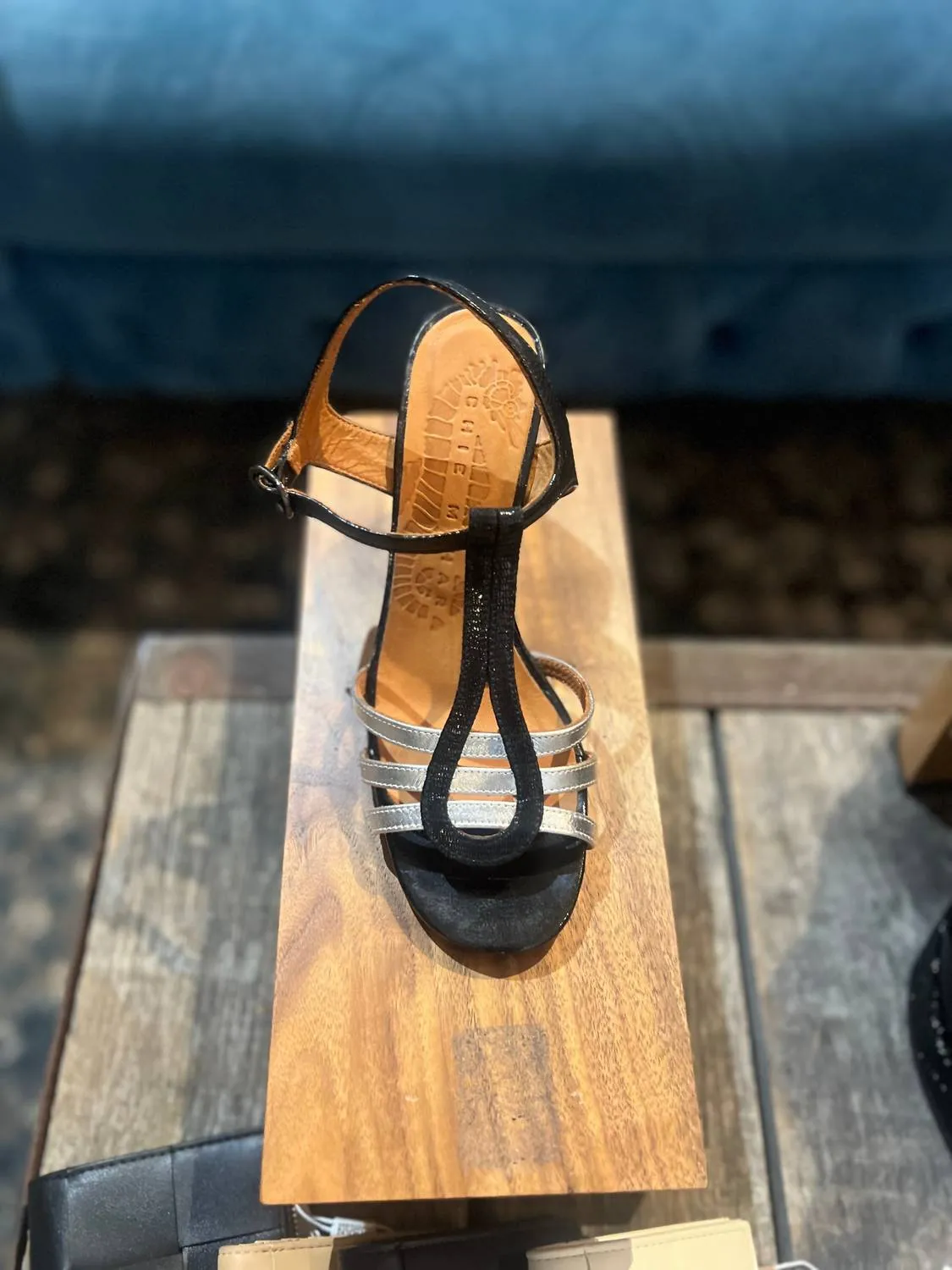 Babi Mixed Leather Heeled Sandals In Black