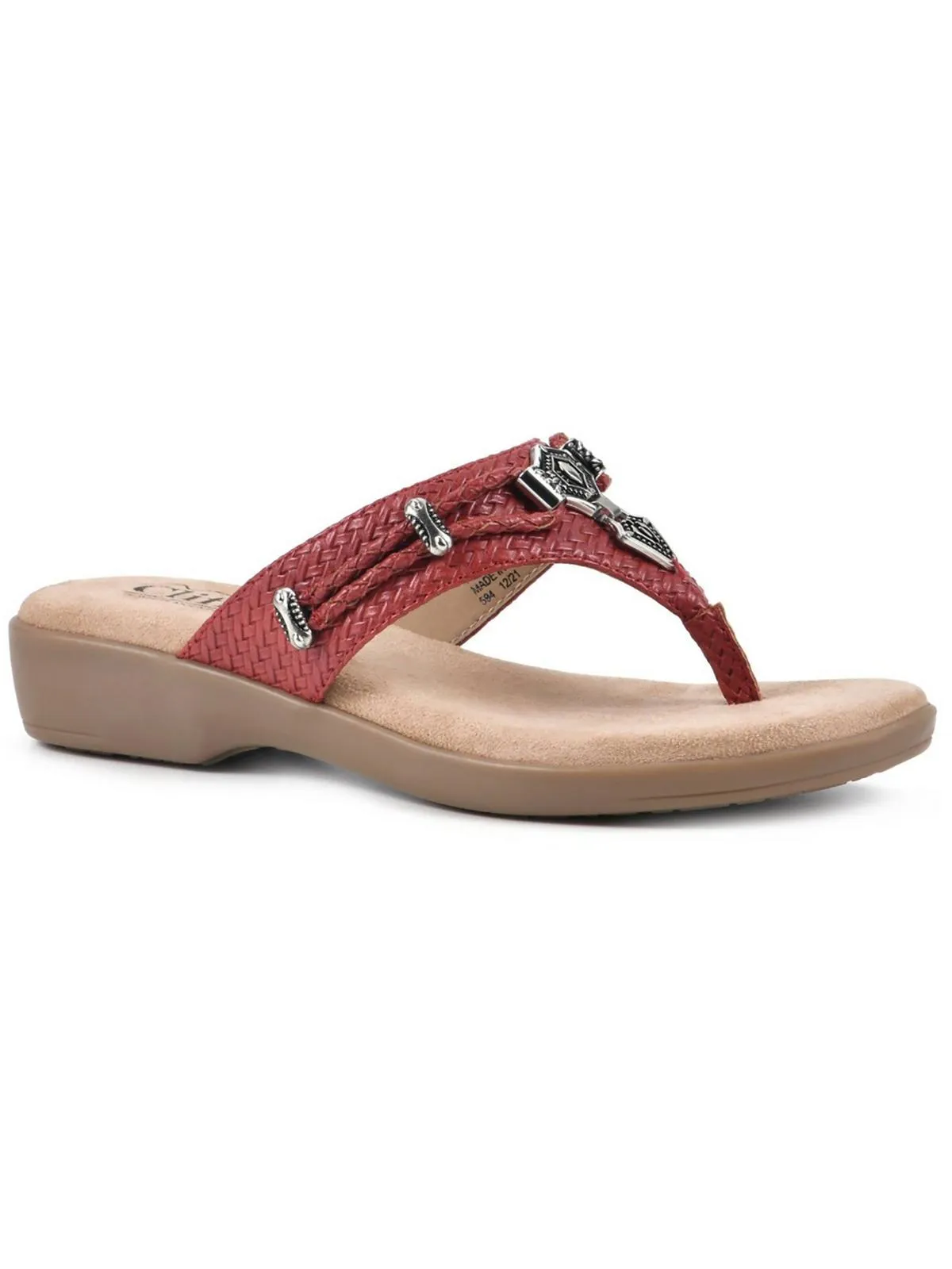 Bailee Womens Embellished Slip On Thong Sandals