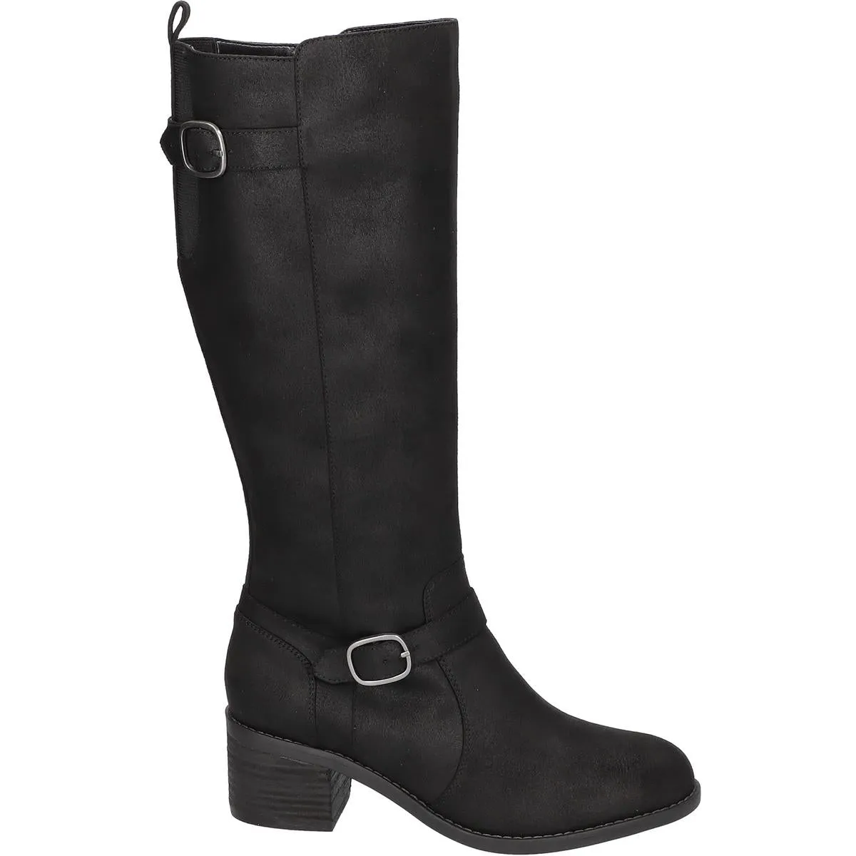 Baina Womens Faux Suede Side Zip Knee-High Boots