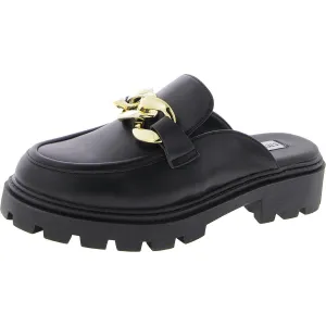 Balanced Womens Faux Leather Block Heel Mules