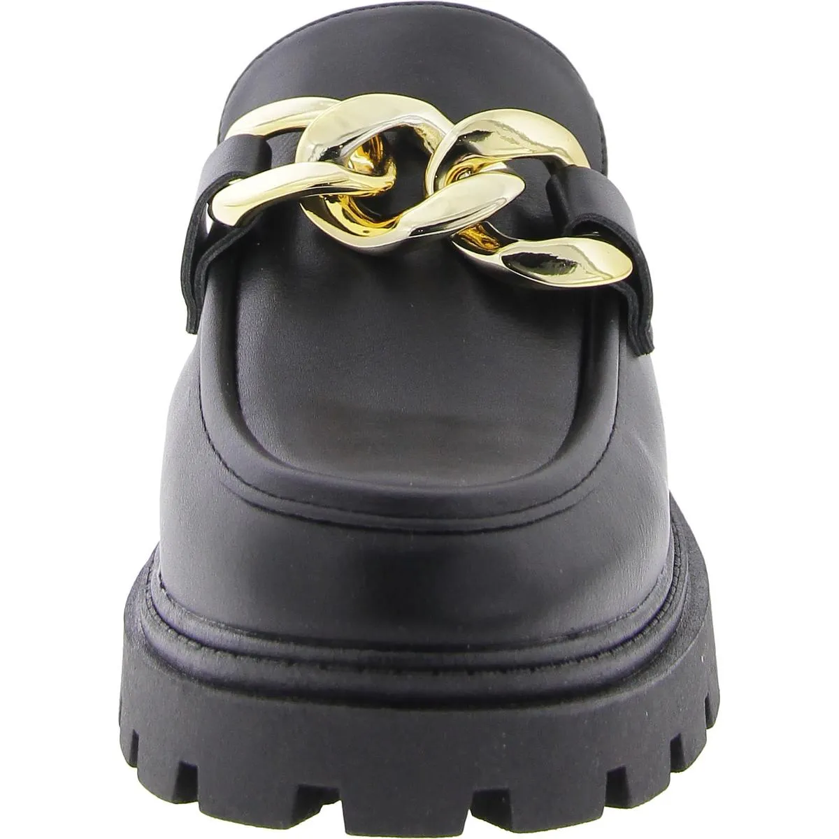 Balanced Womens Faux Leather Block Heel Mules