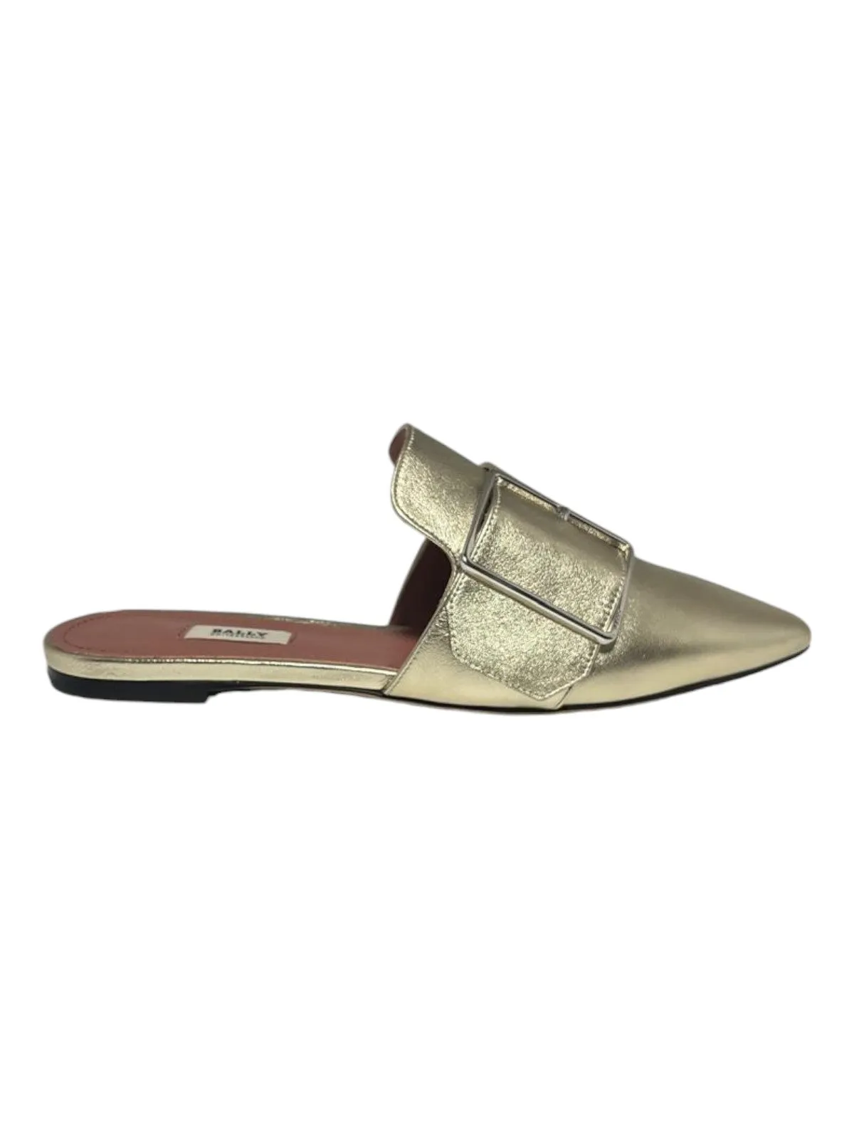 Bally Hamelin 6223284 Ladies Champagne Leather Buckled Mules